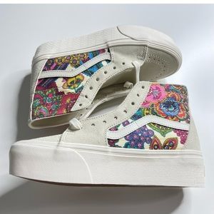 NWT VANS SK8-Hi Tapered Stackform Paisley Sneakers Cream